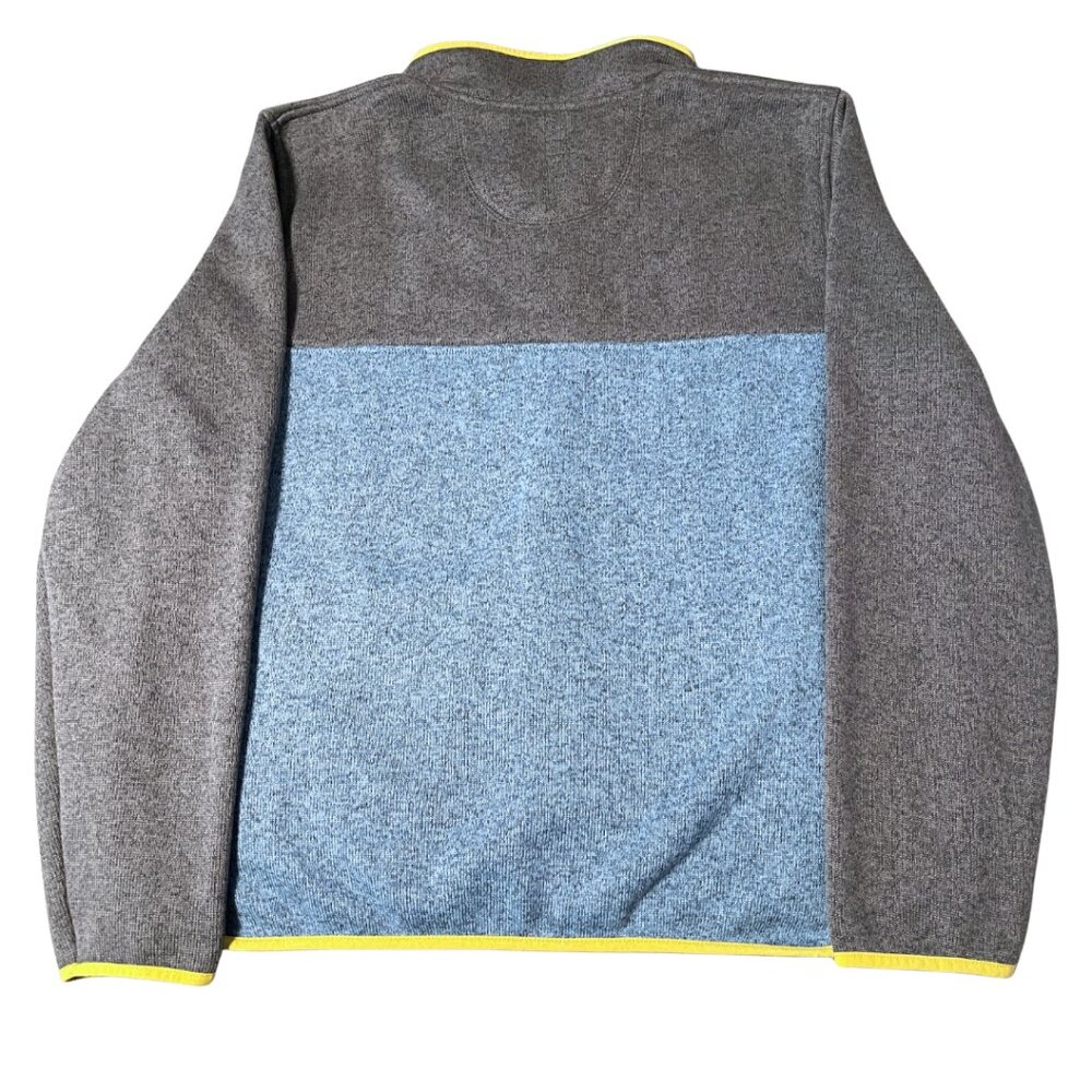 L.L.Bean Mens Slightly Fitted Blue Fleece Quarter Snap Pullover Sweater Size L - Picture 5 of 9